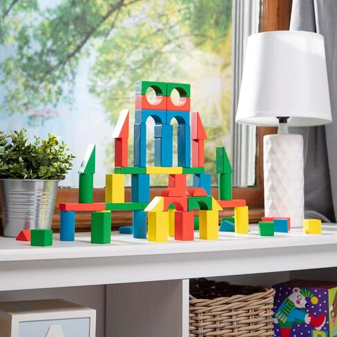 Melissa & Doug 100 Wooden Building Blocks with Storage Box in Kuwait