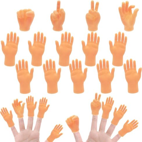 14 Pcs Tiny Finger Hands,Premium Rubber Mini Tiny Finger Hands,Flat Hand Style Mini Hand Finger Puppets for Puppet Show,Gag Performance,Party Favors in Saudi Arabia