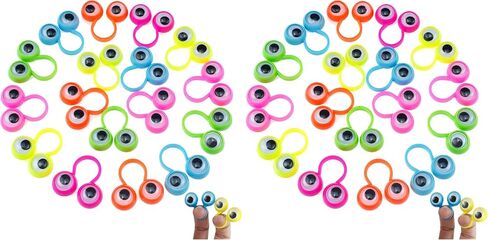 100 PCS Eye Finger Puppets Toys Set, Wiggly Eyeball Finger Puppet Eye On Rings for Kids, Party Favors for Boys Girls in Kuwait