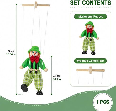 Green Marionette Puppets, Classic String Puppet for Adults, Stage Art Performance Prop in Kuwait