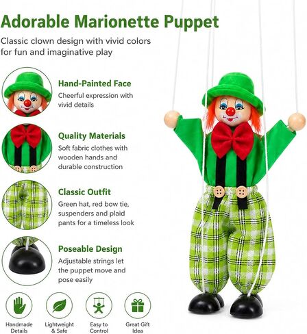 Green Marionette Puppets, Classic String Puppet for Adults, Stage Art Performance Prop in Kuwait