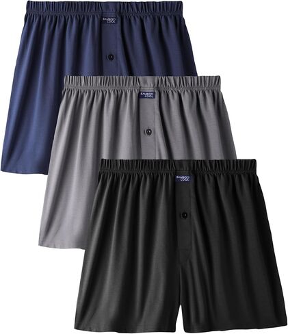 BAMBOO COOL Men's Boxer Short 3-Pack Bamboo Boxers for Men Classic Relaxed Fit Stretch Short in Kuwait