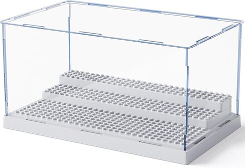 Mlikero Minifigure Display Case for Action Figures Blocks, Clear Dustproof Acrylic Display Box Storage with 3 Movable Steps Gifts for Children,Black… in Saudi Arabia