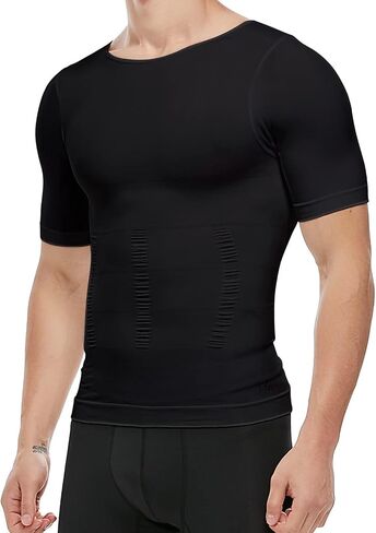 Men's Compression Shirt Undershirt Slimming Tank Top Workout Vest Abs Abdomen Slim Body Shaper in Kuwait