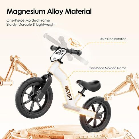 WETIFY Balance Bike 2 Year Old, 2-5 Year Old Toddler Balance Bike, No Pedal Bikes with Adjustable Handlebar & Seat, 2 3 4 5 Year Old Boyds Girls Birthday Gifts Toys in Kuwait