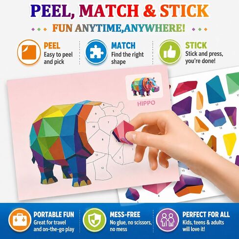 Xuoent Brain Games Sticker by Number, 4-Pack Sticker Activity Books in Kuwait