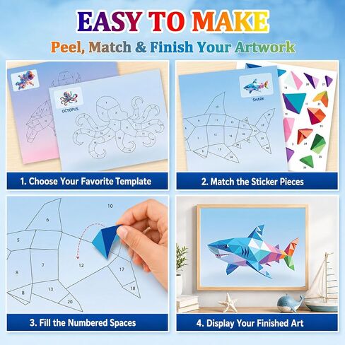 Xuoent Brain Games Sticker by Number, 4-Pack Sticker Activity Books in Kuwait