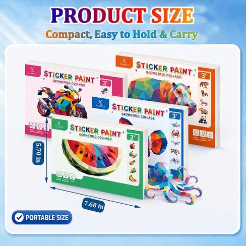 Xuoent Brain Games Sticker by Number, 4-Pack Sticker Activity Books in Kuwait