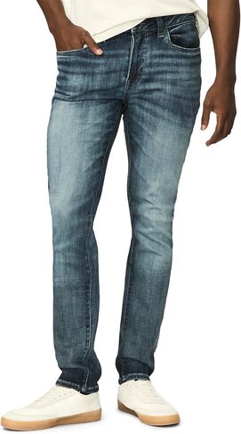 Buffalo David Bitton Men's Skinny MAX Jeans, Whiskered and Contrasted Indigo, 32W x 30L in Saudi Arabia