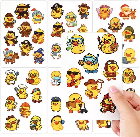 50pcs Duck Sticker for Kid, 50 Style Cute Animals Stickers Yellow Duck in Kuwait