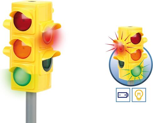 Klein Theo Traffic Light - 28" Light-Up Signal Toy, Manual-Automatic Modes, Color Stop-Slow-Go Intersection Indicators, Teaches Road Safety, Kids 3+ in Kuwait