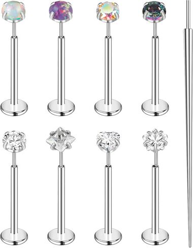 ONESING 12-25 قطعة 16 جرام الزنمة أقراط للنساء الرجال الغضروف أقراط Labret مسمار الزنمة ثقب المجوهرات in Kuwait