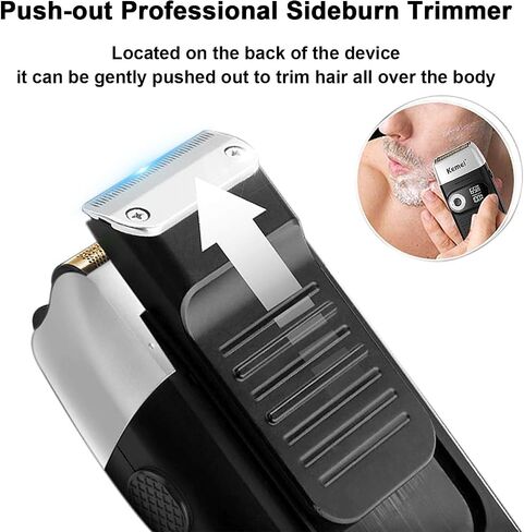 KEMEI Razor Barber for Men,Electric Razor Rechargeable with Beard Trimmer,Cordless Lithium Titanium Razor with Travel Case in Kuwait