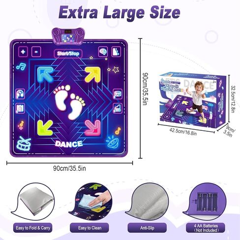 KAKTIN Dance Mat for Kids, Dance Mats with LED Light & Wireless Bluetooth in Kuwait