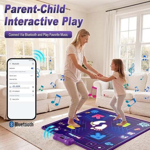 KAKTIN Dance Mat for Kids, Dance Mats with LED Light & Wireless Bluetooth in Kuwait