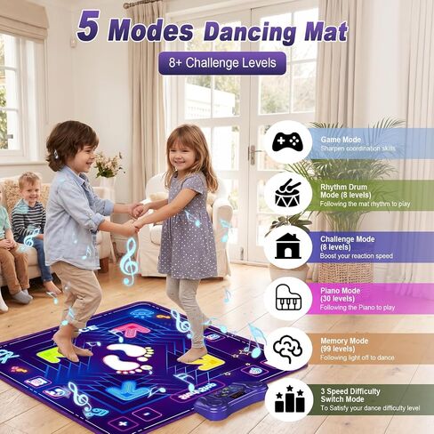 KAKTIN Dance Mat for Kids, Dance Mats with LED Light & Wireless Bluetooth in Kuwait