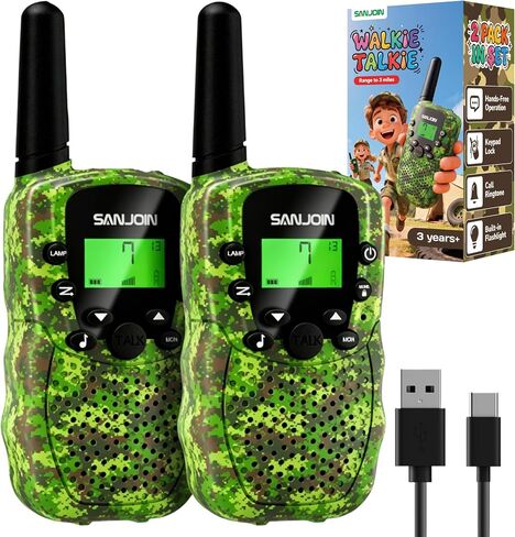 SANJOIN Rechargeable Walkie Talkies 2 Pack for Kids,Toys for 3-12 Years in Saudi Arabia