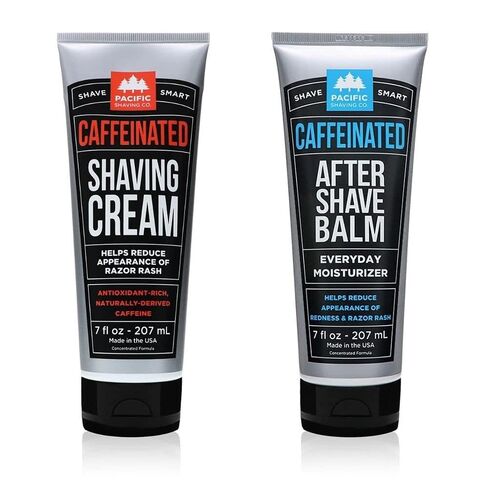 Pacific Shaving Company Caffeinated Shaving Essentials Set - Caffeinated Shaving Cream 7 oz and Caffeinated Aftershave 7 oz - (Set of 2) in Saudi Arabia