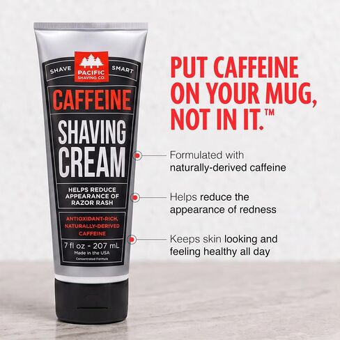 Pacific Shaving Company Caffeinated Shaving Essentials Set - Caffeinated Shaving Cream 7 oz and Caffeinated Aftershave 7 oz - (Set of 2) in Saudi Arabia