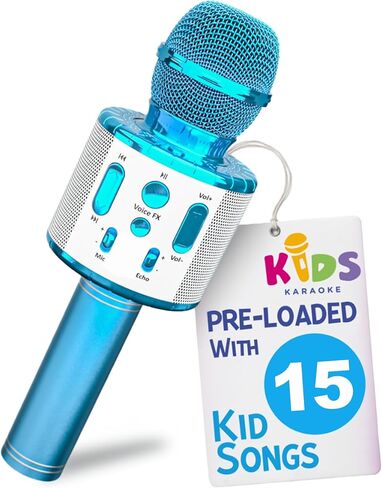 Move2Play, Kids Karaoke Microphone | Includes Pre-Loaded Songs & Bluetooth | Kids Birthday Party Gift | Toy for All Ages 2, 3, 4, 5, 6+ Year Old Girls, Boys & Toddlers in Saudi Arabia