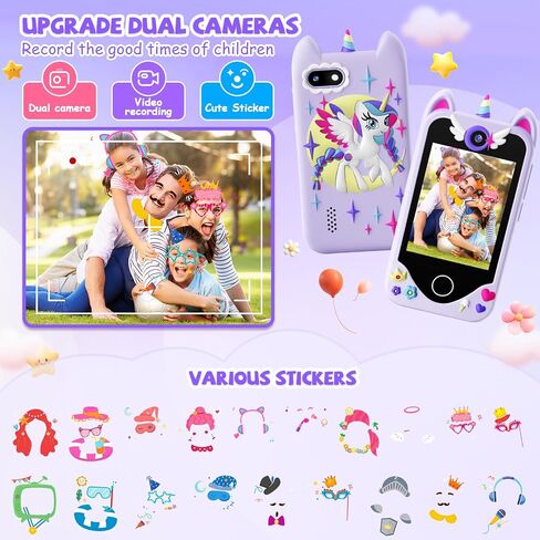 Kids Smart Phone for Girls Gifts - Toddler Christmas Birthday Gift for Age 3 4 5 6 7 8 9 10 Year Old, Kids Cell Phone Toy with Touchscreen, Dual Cameras, Learning, Music Player, Games with 32 GB Card in Saudi Arabia