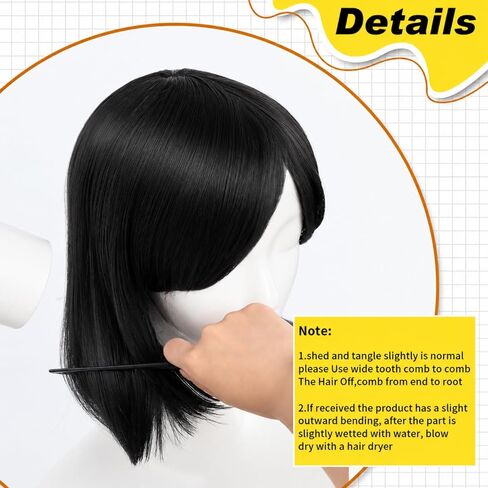 Xinnun 3 Pieces Halloween Yellow PVC Raincoat with Detachable Hood Blue Short Straight Wig Elastic Hair Net for Halloween (90-120 cm) in Kuwait