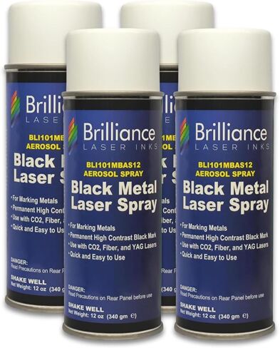 Brilliance Laser Inks Permanent Black Metal Laser Marking Spray, 12 Ounces in Kuwait