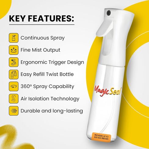 MAGICLINE Solutions Fine Mist Spray Bottle 150ml for DTF Printing, Refillable Continuous Mist Spray Bottle for MagicSeal, Solution Not Included in Kuwait
