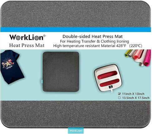 WORKLION Heat Press Mat 11"x13": Double-Sided Heat-Resistant Materials Protective Resistant Mat Compatible with Cricut Easypress/Easypress 2 & HTV Craft Vinyl Ironing Insulation Transfer Projects in Kuwait