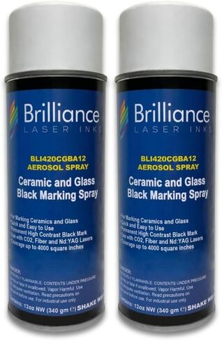 Brilliance Laser Inks Black Ceramic & Glass Marking Spray - 12 oz - 2 Pack in Kuwait