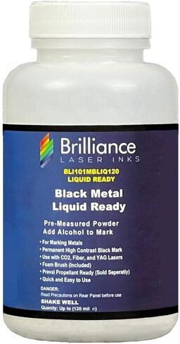 Brilliance Laser Inks Black Metal Liquid-Ready Laser Marking Powder, 120ml in Kuwait