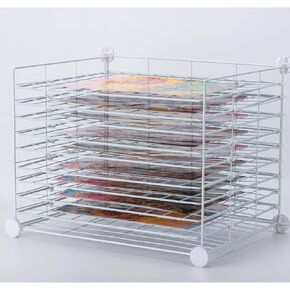 FDSDEFEN Art Drying Rack Removable Shelves ，Wall Art Drying Rack，Art Organizer for Kids, Art Studio and Tabletop Storage, Craft Room and Desktop (10 Shelves) in Saudi Arabia