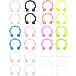 Lcolyoli Septum Retainer 16G Clear Bioflex Septum Rings Flexible Plastic Septum Nose Hoop Piercing Jewelry for Women Men 8mm 10mm in Saudi Arabia
