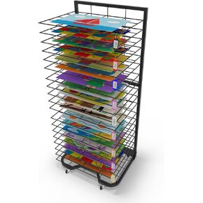 Art Drying Rack for Classroom,Paint Drying Rack On Wheels with 19 Removable Shelves,Study Metal Art Storage Rack for Art Studios,Schools in Kuwait