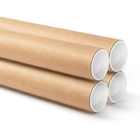 4 Pcs 3 x 36 Inch Mailing Tubes with Plastic Caps, Kraft Paper Poster Storage Tube for Shipping Storing Prints Artwork Documents (4, 3 x 36 Inch) in Kuwait