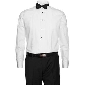 Gentlemens Collection Men's Lay Down & Wingtip Collar Long Sleeve Tuxedo Shirt in Kuwait