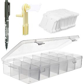 Embroidery Floss Organizer, 1 Removable 18 Compartments Cross Stitch Thread Storage Box with 100 Plastic Embroidery Floss Bobbins, 1 Floss Winder and 1 Marker in Kuwait