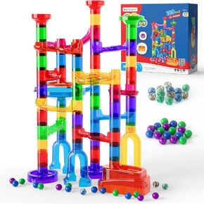 MaxTronic Marble Run Toy, 110pcs Marble Maze Kit STEM Educational Learning Toy for Kids, Mable Race Construction Railway Building Blocks with 60 Marbles Birthday Gift for Boys Girls 3-12 Years Old in Saudi Arabia