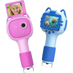2-in-1 1000X Digital Microscope for Kids with 2.4" IPS Flippable Screen STEM Educational Toys Birthday Gifts for Girls Boys Child, Science Kits for Kids Age 3-12 (Purple) in Kuwait