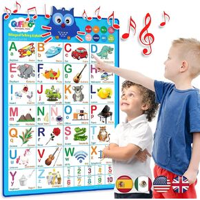 English & Spanish Alphabet Poster - Interactive Bilingual Toys for Kids in Kuwait