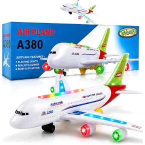 Toysery Airbus A380 Bump and Go Airplane Toy, Lights & Sounds, Ages 3-12 in Saudi Arabia