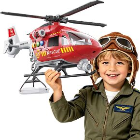Helicopter Toys for Kids 3-5 with Light Up Sounds Large Fire Helicopter Police Toys Rescue Vehicles Toys Airplane for Toddler Boy Toys Birthday Gift for 3 4 5 6 Year Old Toddler Boy Girl in Kuwait
