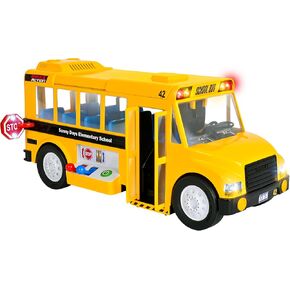 Maxx Action Mega School Bus Toy with Joystick Controls, Real Working Microphone, Lights and Sounds, Sliding Roof, Friction Powered in Kuwait