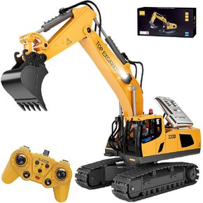 KIDMARKT RC Dump Truck Toy for Kids, 9-Channel Remote Control Construction Vehicle with Metal Parts, Working Dump Bed, Lights & Sounds, Rechargeable Truck, Construction Toy Gift for Boys Ages 3-12 in Kuwait