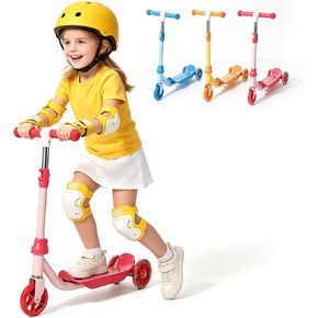 3-Wheel Kids Scooter Ages 2-7 Stable Toddler Kick Scooter with Safer 150° Limited Steering, Wide Anti-Slip Deck, Low-to-Ground Design for Beginner Riders,Pink in Kuwait