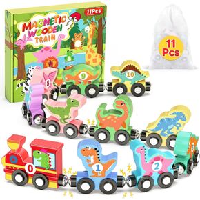 11 Pcs Magnetic Train Set Montessori Toy for Toddler, Animal Birthday Gifts in Kuwait