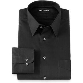 Paul Fredrick Men's Non-Iron 2-Ply Cotton Straight Collar Dress Shirt in Kuwait