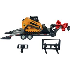 Big Country Toys - Track Skid Steer - 1:20 Scale - Construction Toys - Auger - Bucket - Hay Fork - Attachments - Flatbed Trailer -Plastic… in Kuwait