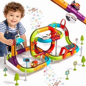 Gleamkid 174PCS Electric Train Set for Kids 3-8, 3D Gravity-Defying Track in Kuwait