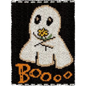 YOOLOOKY Latch Hook Pillow Kits for Adults Beginners Pre-Printed Ghost Canvas Embroidery Cushion for Home Sofa Decoration 17x17inch in Saudi Arabia